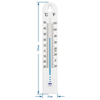 Univerzálny teplomer (-30 do +50°C), 17 cm, biely – photo 2