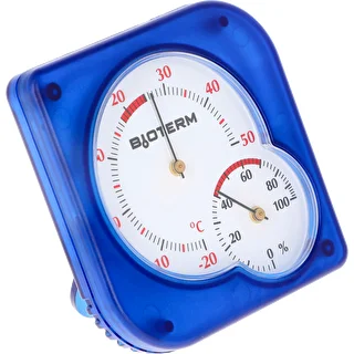 Vnútorný bimetalický teplomer s vlhkomerom (-20 do +50°C), modrý – photo 2