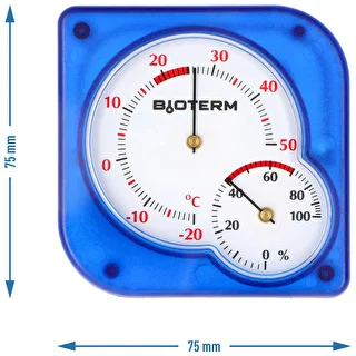 Vnútorný bimetalický teplomer s vlhkomerom (-20 do +50°C), modrý – photo 4