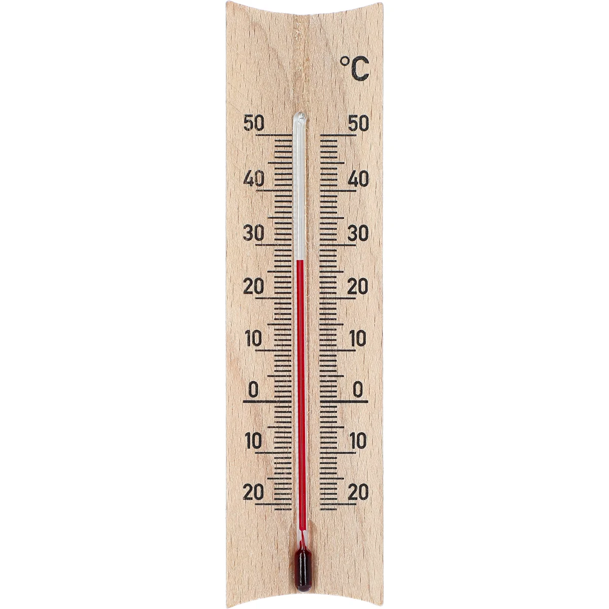 Izbový teplomer drevený (-20 do +50°C), svetlo hnedý, 15 cm