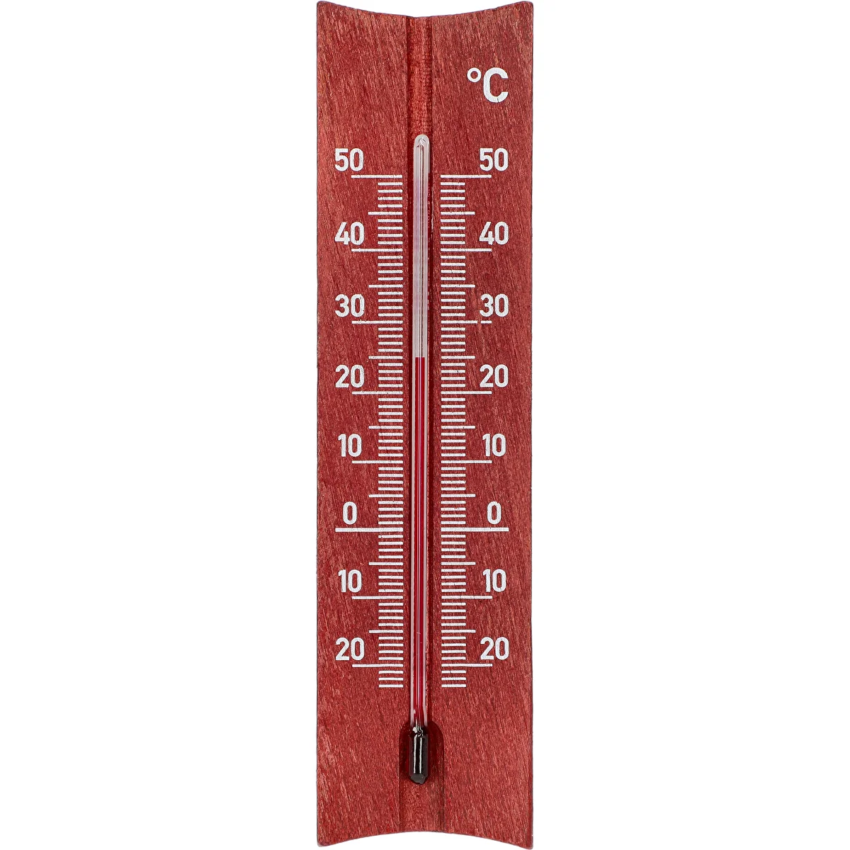 Izbový teplomer drevený (-20 do +50°C), farba mahagónu, 15 cm