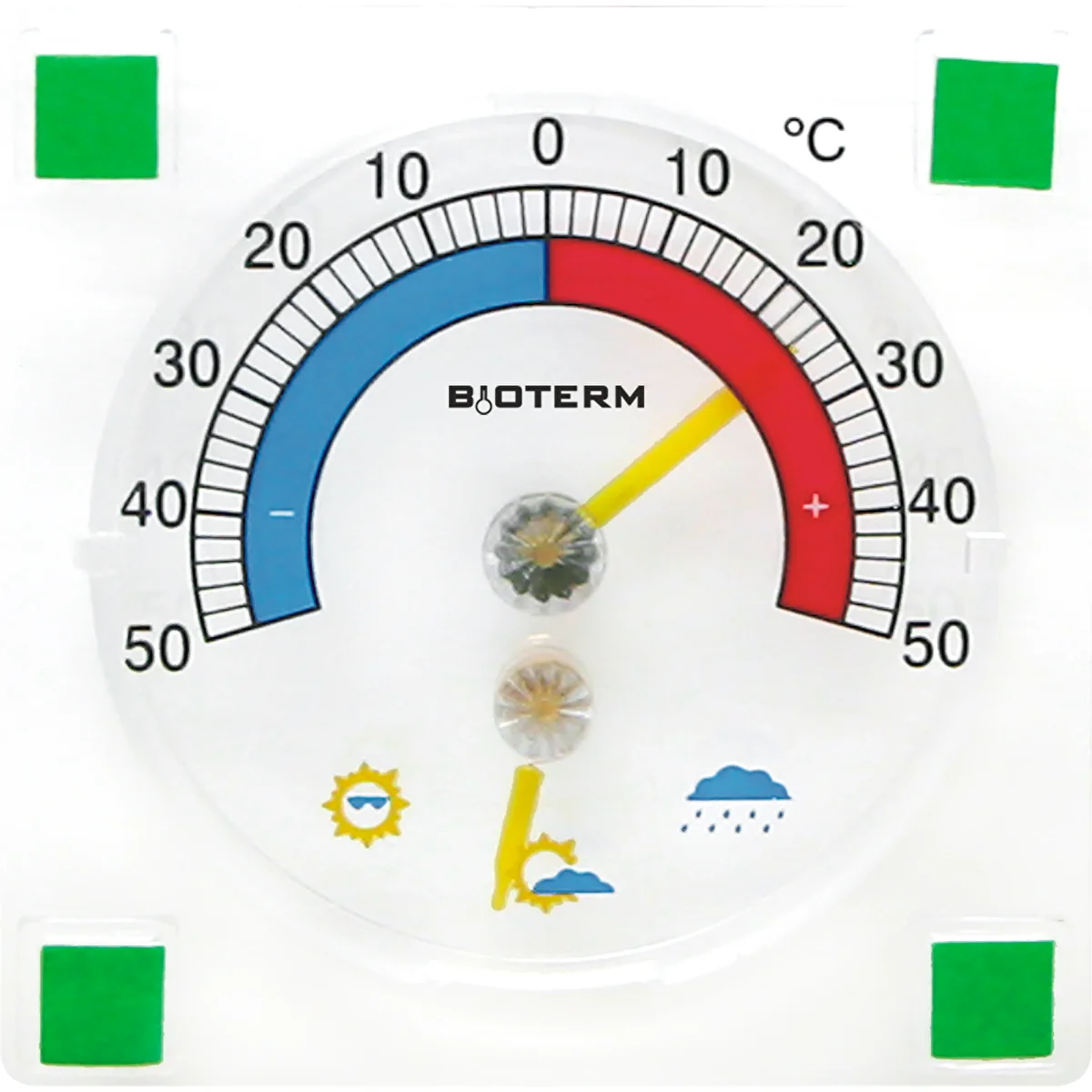 Univerzálny teplomer s vlhkomerom transparentný, samolepiaci (-50°C do +50°C)