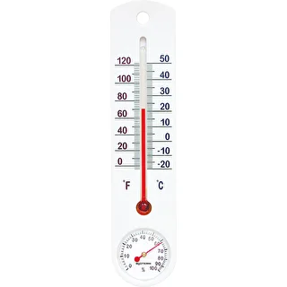 Univerzálny biely teplomer s vlhkomerom (-20°C do +50°C) 25cm