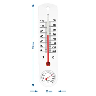 Univerzálny biely teplomer s vlhkomerom (-20°C do +50°C) 25cm – photo 2