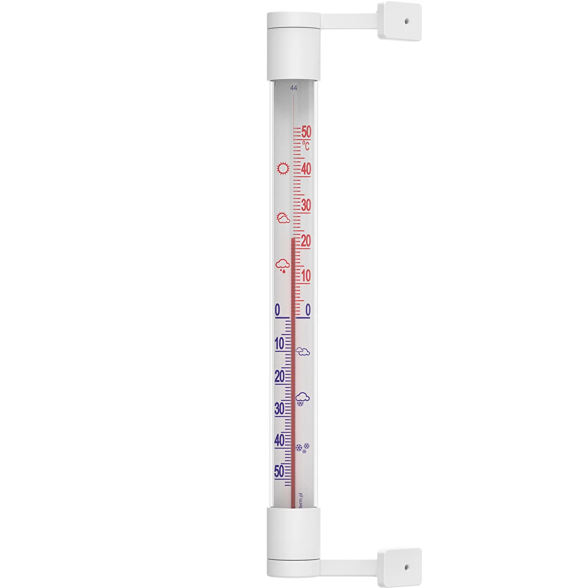 Vonkajší teplomer biely (-50°C do +50°C) 22cm