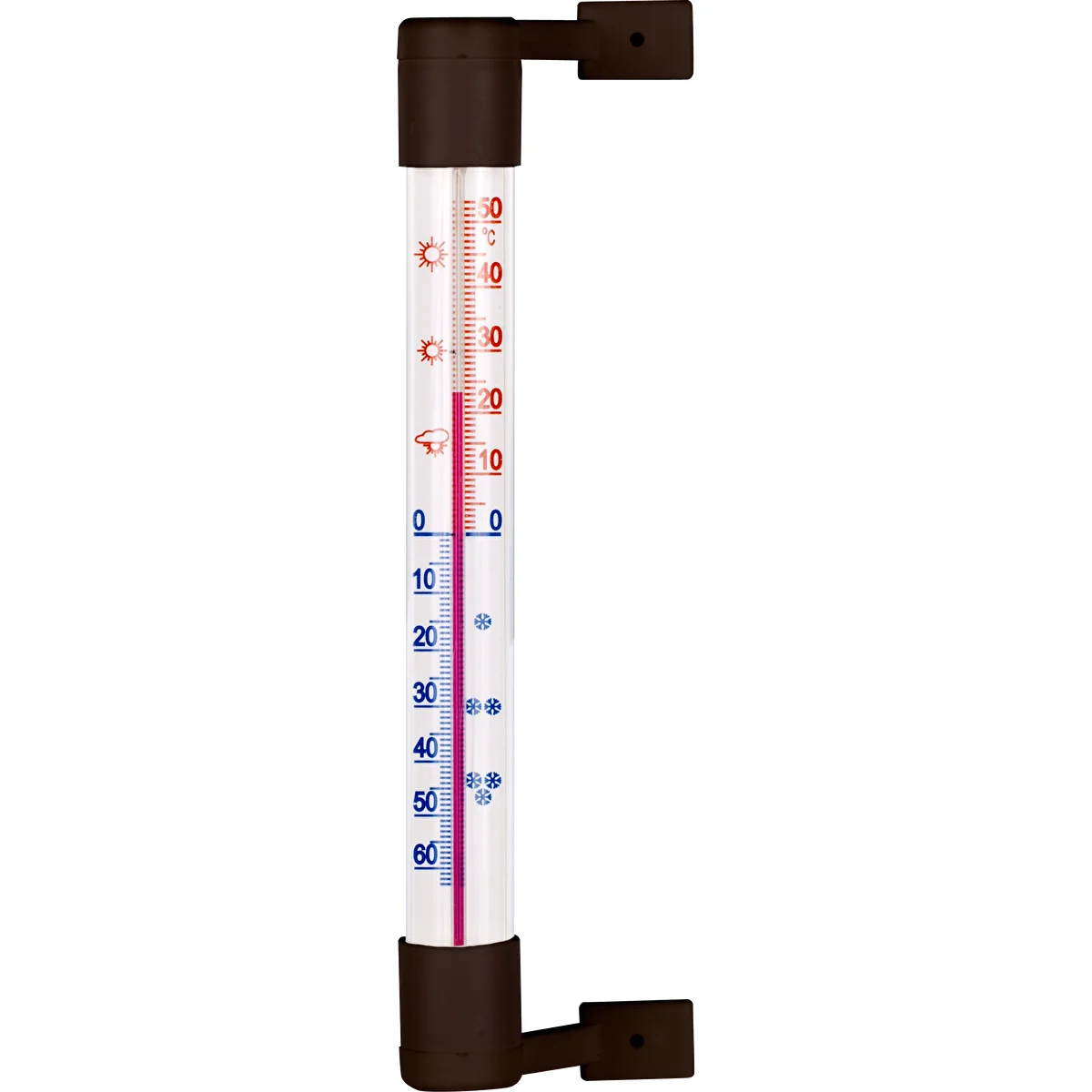 Vonkajší teplomer hnedý (-50°C do +50°C) 18cm