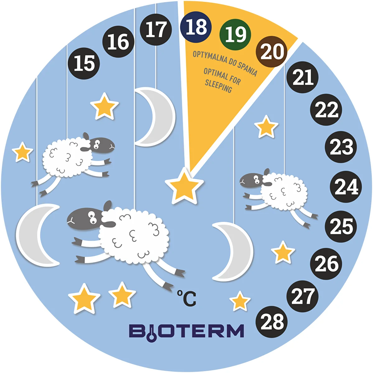 Izbový teplomer, kvapalinový, detský Ø 11cm