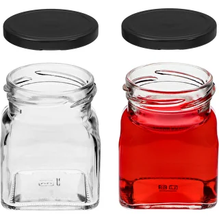 Pohár twist off 120ml - Štyri rohy fi 53 s čiernym viečkom, 6ks – photo 5