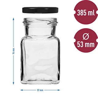 Pohár twist off 150ml Štyri rohy fi 53 s čiernym viečkom, 6 ks. – photo 6