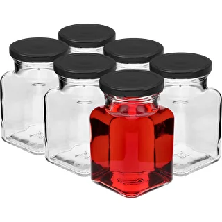 Pohár twist off 150ml Štyri rohy fi 53 s čiernym viečkom, 6 ks. – photo 2