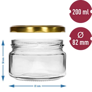 Nízka nádoba 200ml - so zlatým viečkom fi 82/6, 6ks. – photo 5