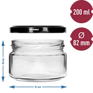 Nízka nádoba 200ml - s čiernym viečkom fi 82/6, 6ks. – photo 5