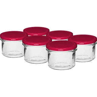 Jednoduchý pohár 235 ml (fi82) s bordovým viečkom 6 ks.