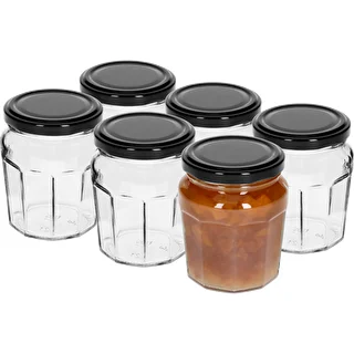 Pohár Konfitura 230ml s čiernym viečkom fi63/4 - 6ks – photo 2