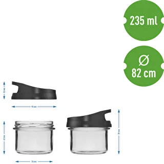 Sklenená nádoba 235 ml, s viečkom na zavesenie – photo 5