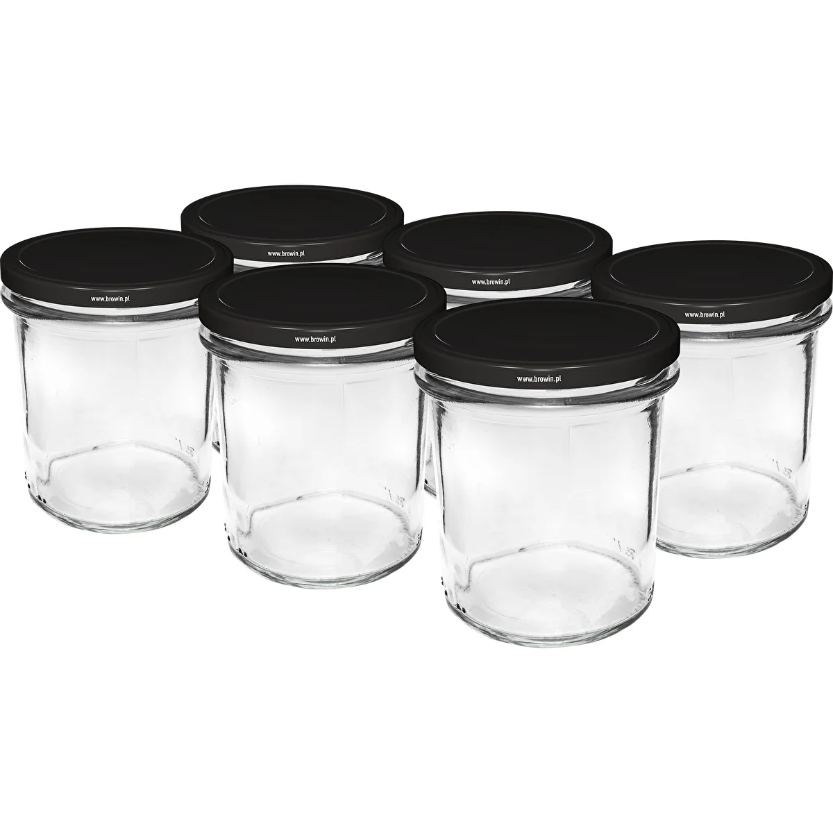 Jednoduchý pohár 350ml s čiernym viečkom fi82 - 6ks.