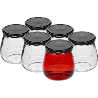 Pohár twist-off 500ml "Obrátená Amfora" s čiernym viečkom fi 82/6, 6 kusov – photo 2