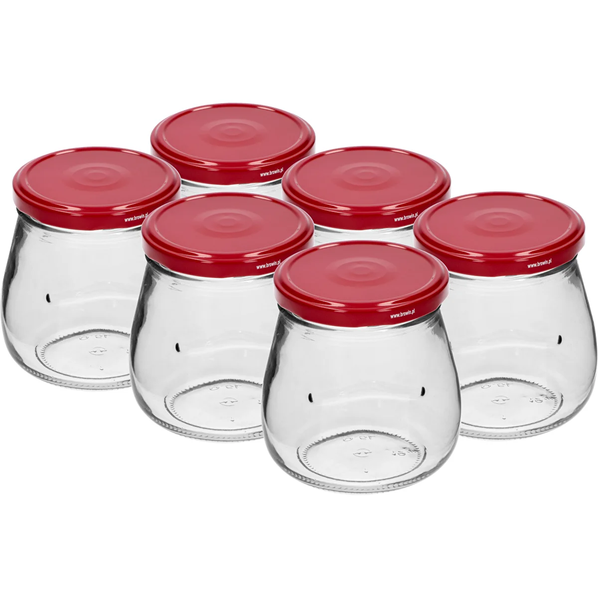 Pohár twist-off 500ml "Obrátená Amfora" s bordovým viečkom fi 82/6, 6 kusov