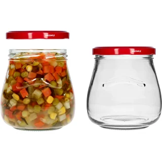 Pohár twist-off 500ml "Obrátená Amfora" s bordovým viečkom fi 82/6, 6 kusov – photo 6