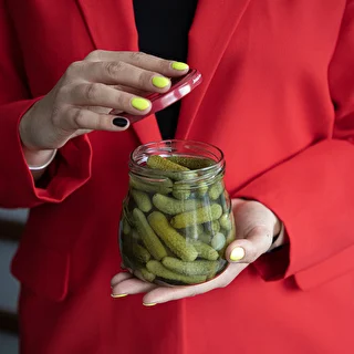 Pohár twist-off 500ml "Obrátená Amfora" s bordovým viečkom fi 82/6, 6 kusov – photo 10