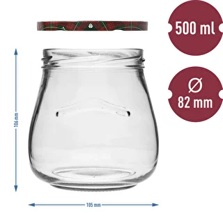 Pohár twist-off 500ml "Obrátená Amfora" s farebným viečkom fi 82/6, 6 ks. – photo 10