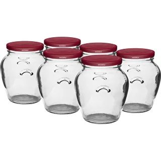 Pohár Amfora 580 ml (fi 82) s bordovým viečkom 6 ks