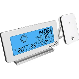 Meteorologická stanica RCC, DCF – elektronická, bezdrôtová, podsvietený senzor, biela – photo 2