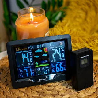 Meteorologická stanica RCC, DCF – elektronická, podsvietená, bezdrôtová, senzor, čierna – photo 13