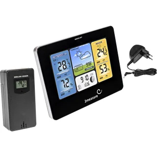 Meteorologická stanica RCC – elektronická, podsvietená, bezdrôtová, senzor, čierna – photo 1