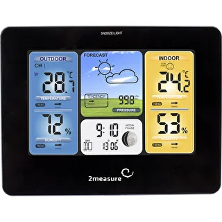 Meteorologická stanica RCC – elektronická, podsvietená, bezdrôtová, senzor, čierna – photo 4