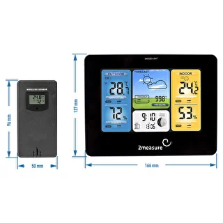 Meteorologická stanica RCC – elektronická, podsvietená, bezdrôtová, senzor, čierna – photo 11