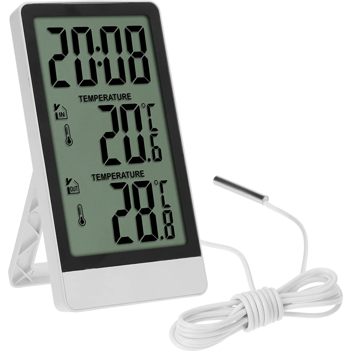 Elektronický teplomer značky Soens – so sondou, biely