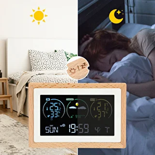 Meteorologická stanica (RCC,DCF) - elektronická, bezdrôtová, podsvietená, senzor, biela – photo 13