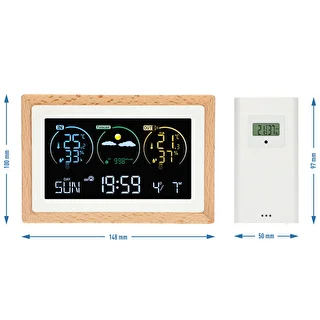 Meteorologická stanica (RCC,DCF) - elektronická, bezdrôtová, podsvietená, senzor, biela – photo 14