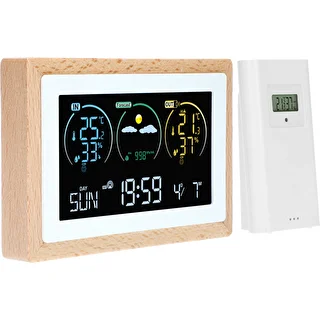 Meteorologická stanica (RCC,DCF) - elektronická, bezdrôtová, podsvietená, senzor, biela – photo 2