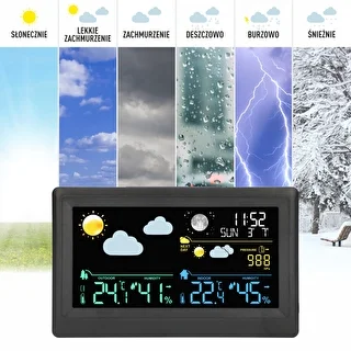 Elektronická meteorologická stanica – bezdrôtová, so senzorom, čierna – photo 9