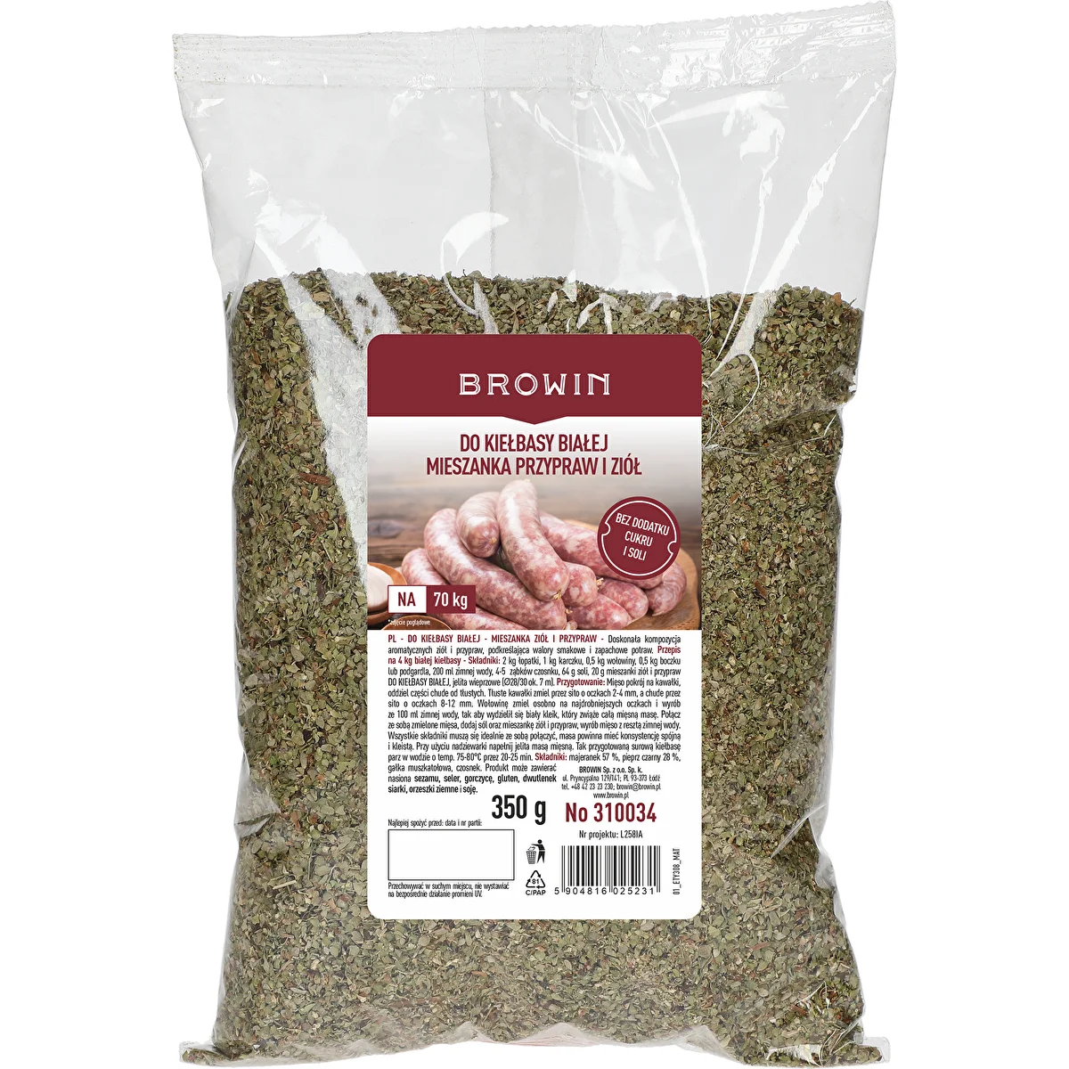 Na bielu klobásu - zmes korenín a byliniek, 350 g