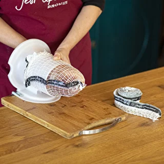 Údenárska sieťka s etiketou, s rozmermi 15 cm x 4 m, s tepelnou odolnosťou 125°C – photo 2