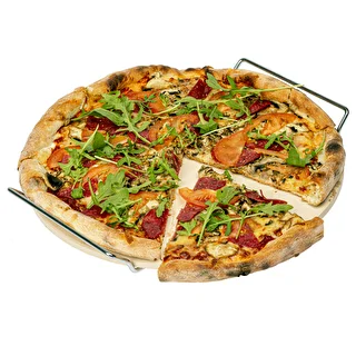 Kameň na pizzu s držadlom a nožom, z kordieritu, okrúhly 33 cm – photo 5