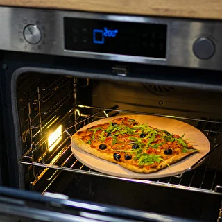 Kameň na pizzu s držadlom a nožom, z kordieritu, okrúhly 33 cm – photo 11
