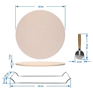 Kameň na pizzu s držadlom a nožom, z kordieritu, okrúhly 33 cm – photo 8