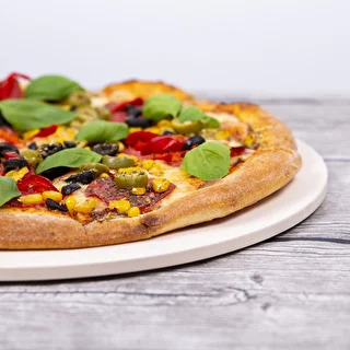 Okrúhly kameň na pizzu, vyrobený z kordieritu, priemer 33 cm – photo 19
