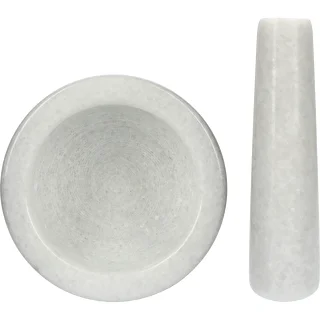 Mramorový kuchynský mažiar, biely, fi 10 cm – photo 5