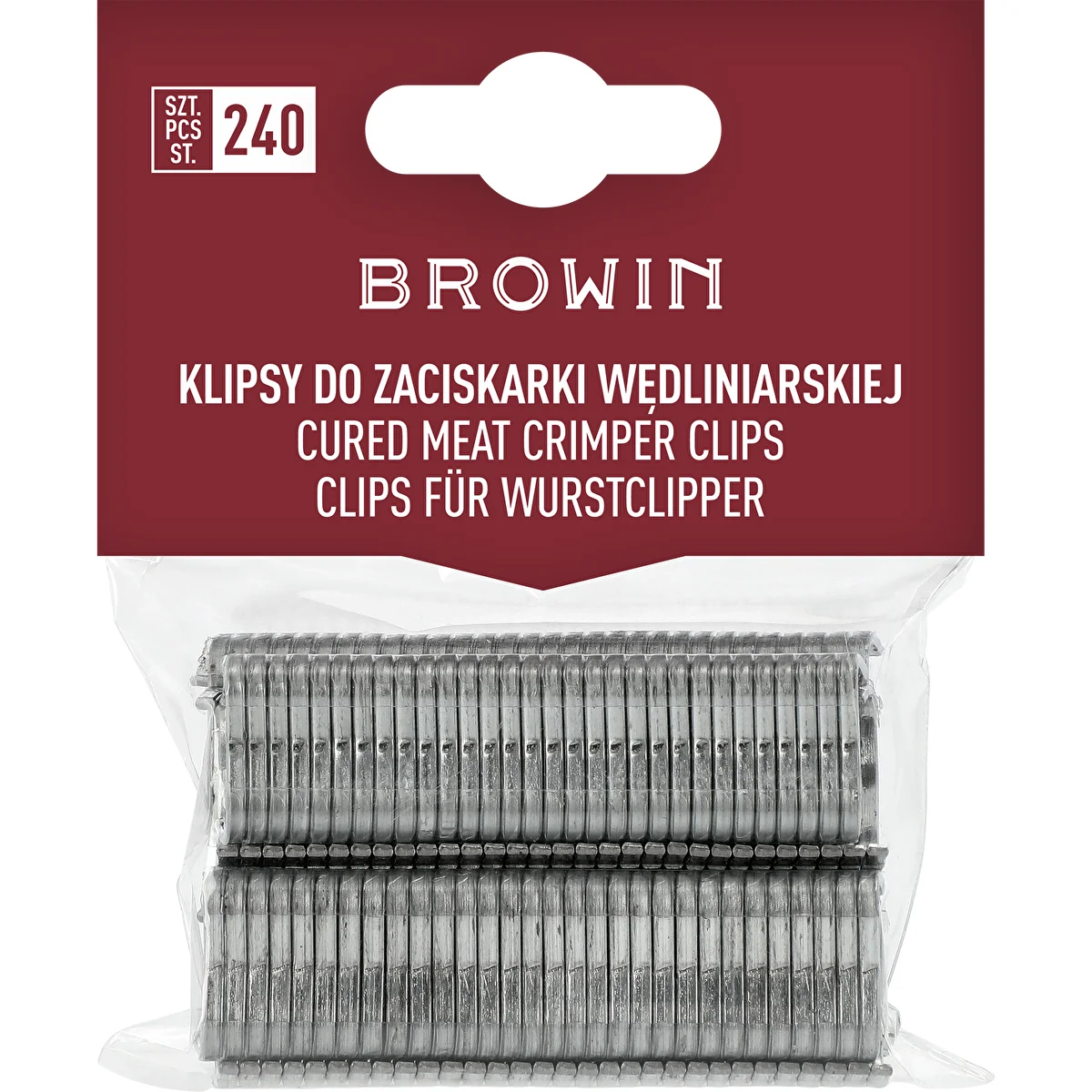Klipy do klieští na údeniny - 240 ks.