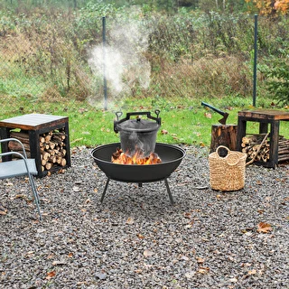 Záhradné ohnisko s roštom, Ø55 cm, okrúhle, misa – photo 11