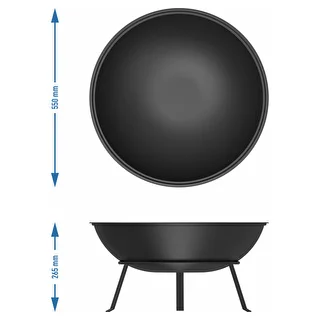 Záhradné ohnisko s roštom, Ø55 cm, okrúhle, misa – photo 8