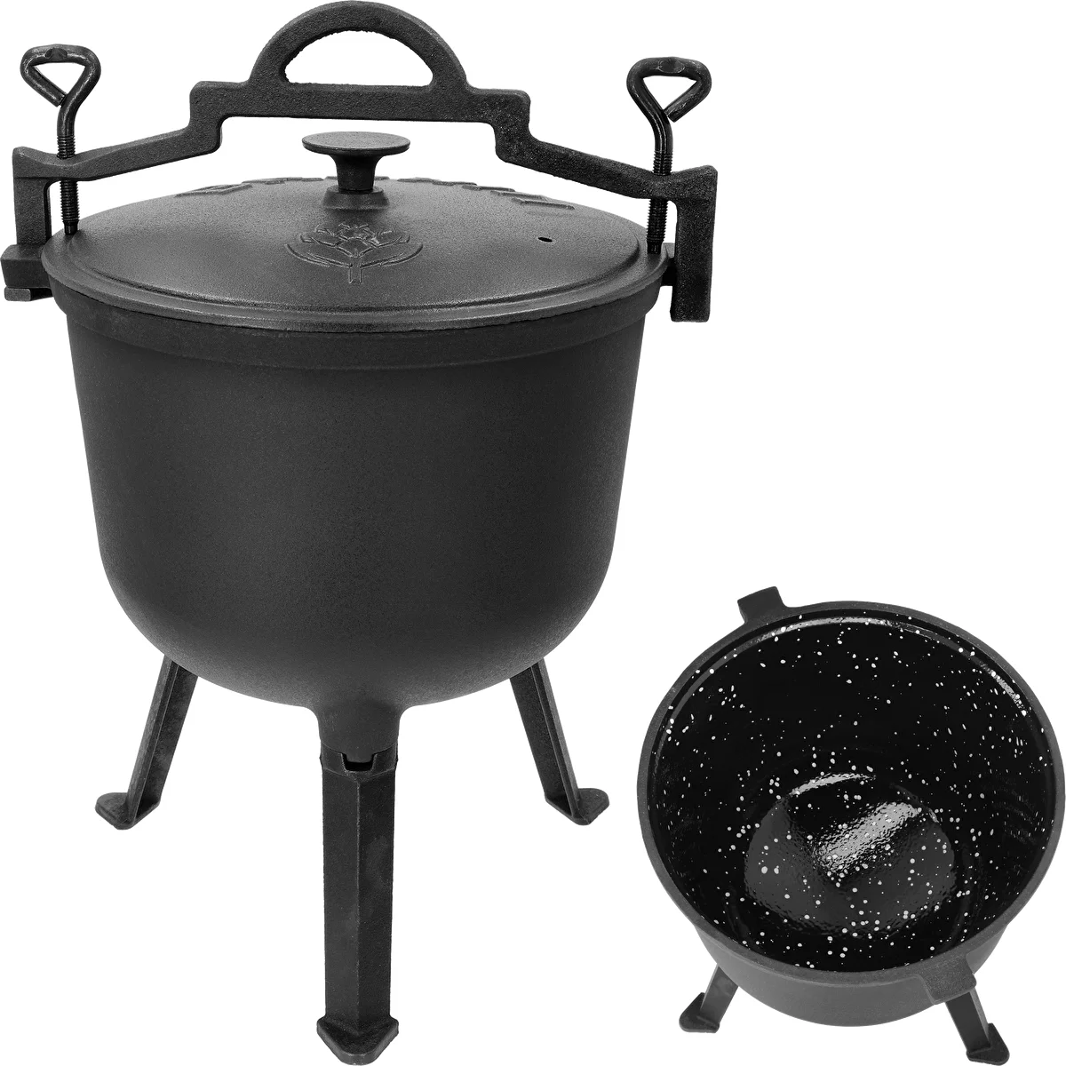 Smaltovaný kotlík, 10 l, liatinový