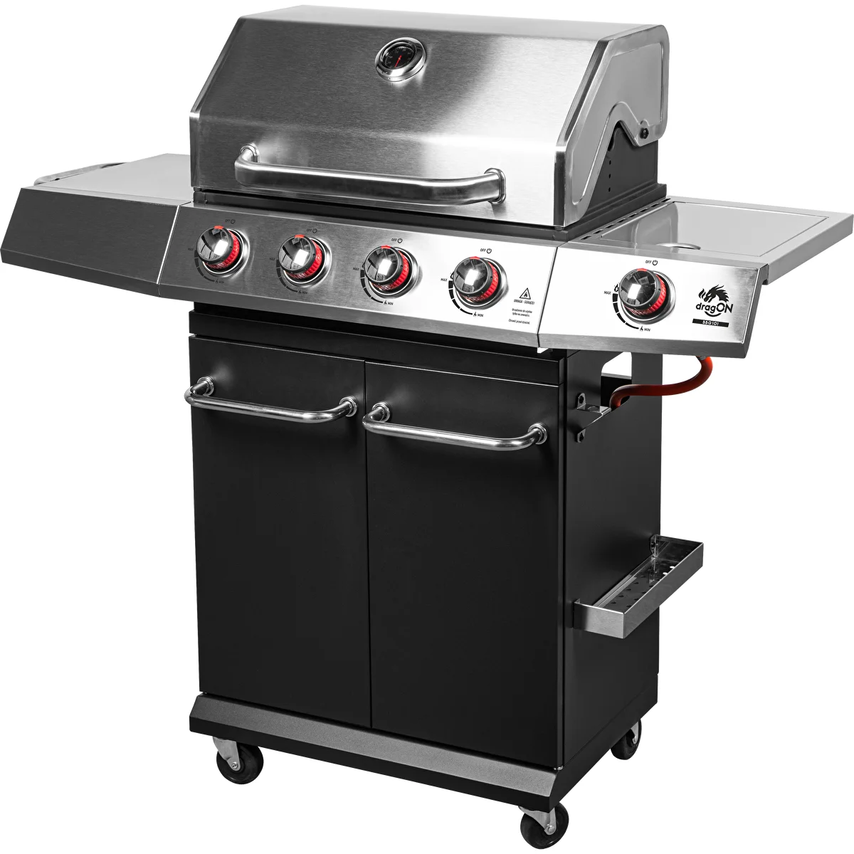Plynový gril dragON BBQ101, 11,7 kW, čierno-strieborný