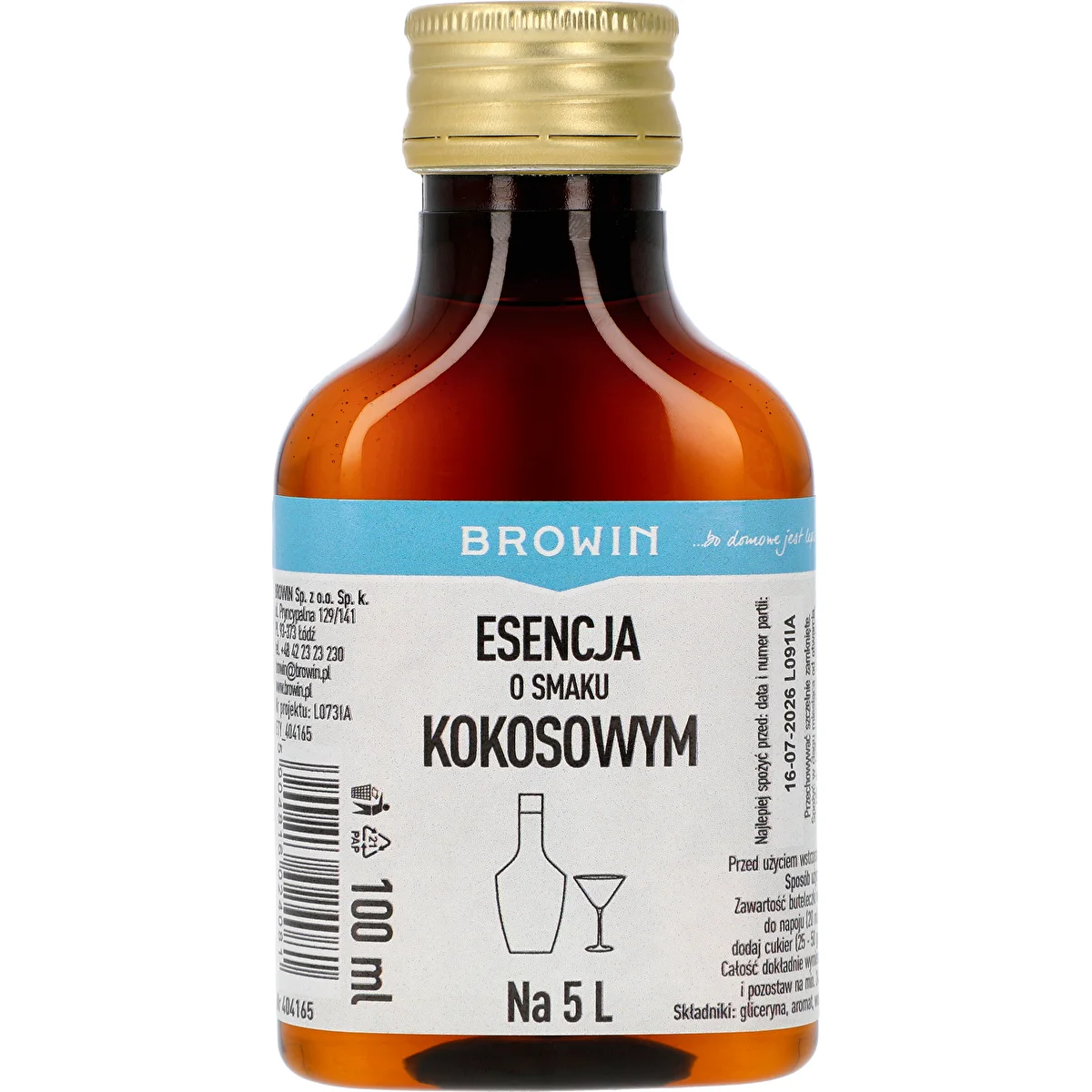 Esencia s kokosovou príchuťou, na 5 L - 100 ml