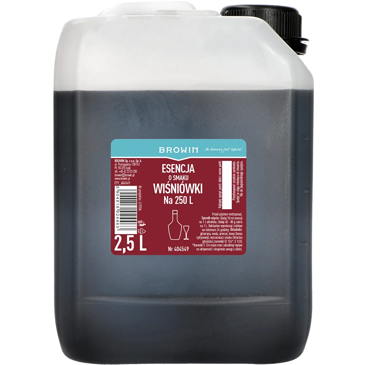 Esencia s príchuťou višňovky, 2,5 L na 250 L hotového nápoja